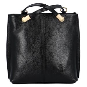 Dámská kožená batůžko-kabelka Vera Pelle Amelia - černá
