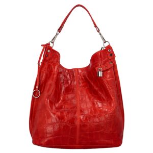 Dámská kožená kabelka Delami Anselma - červená